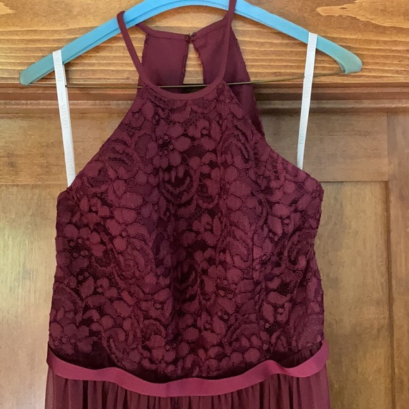 David’s Bridal Wine Bridesmaid Dress - Picture 2 of 4